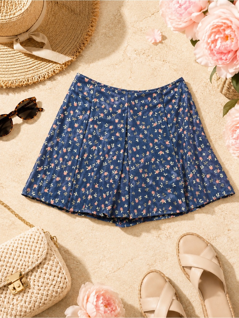 County Seat Vintage Floral Pleated Skirt Juniors 7/8 NWOT Like New
